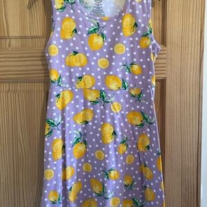 Girls Wonder Nation size 10-12 polka dot lemon dress